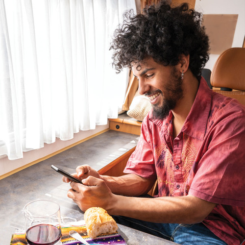 RangePro Cellular Signal Booster for RVs Enhances Voice, Text, and 4G LTE  - in use 2