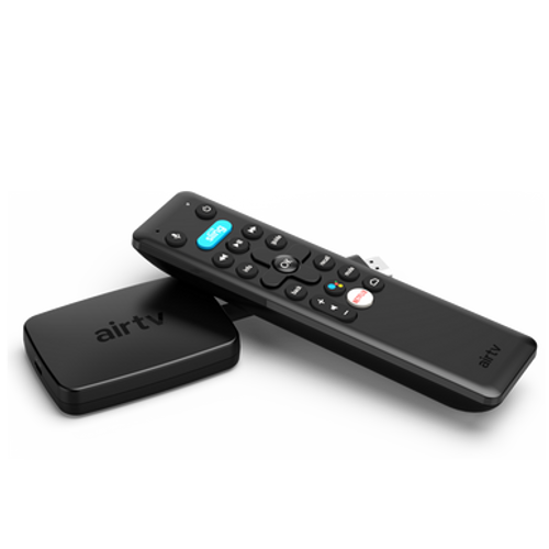 AirTV Mini Dongle and Remote on Side
