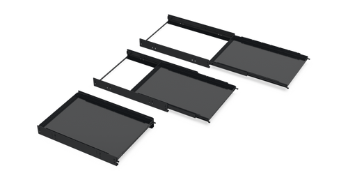 Winegard Cargo Tray at three different extension lengths, right side view